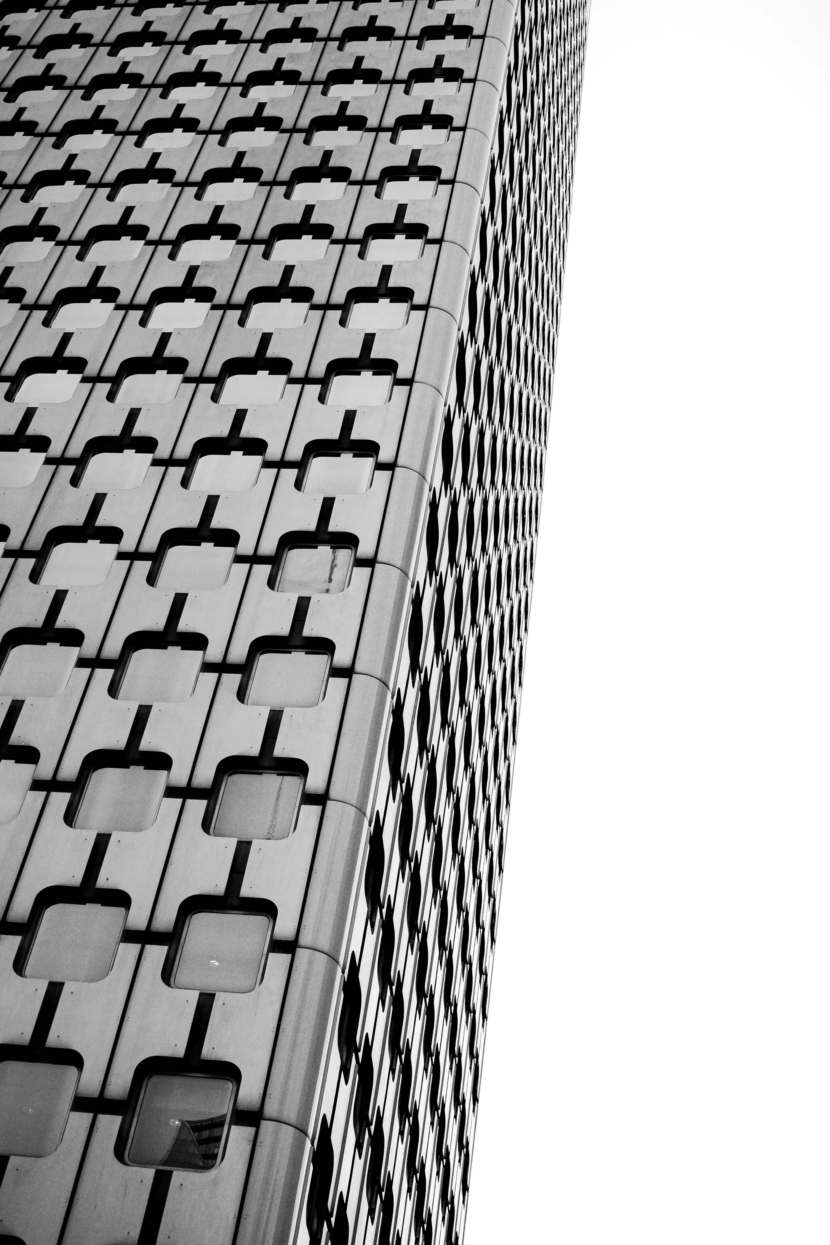 black and white concrete building